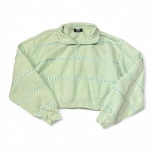 Melody Ehsani Mint Green Quarter Zip Sweatshirt Pullover Size Large Lounge‎